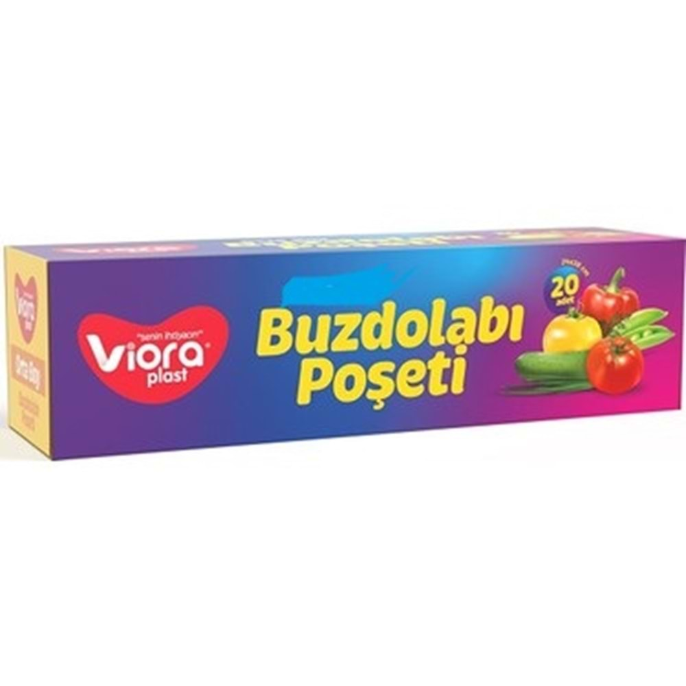 Vioraplast Buzdolabı Poşet Büyük Boy 30x45 cm 15 Adet