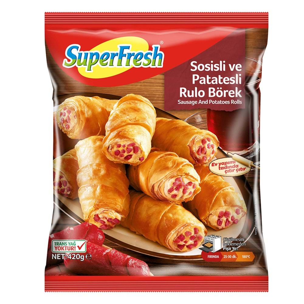 SuperFresh Sosisli Dondurulmuş Rulo Börek 420 Gr