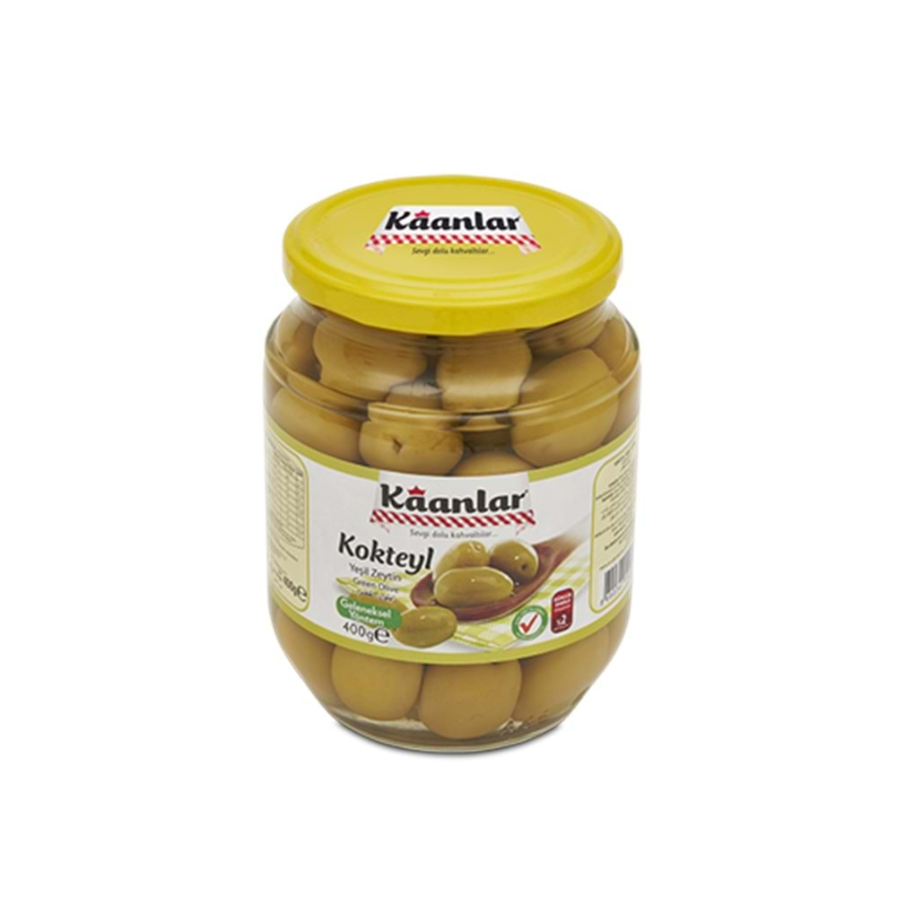 Kaanlar Kokteyl Yeşil Zeytin 400 Gr