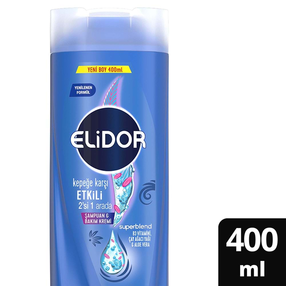 Elidor Kepeğe Karşı Etkili Şampuan 400 Ml 2 Si 1 Arada