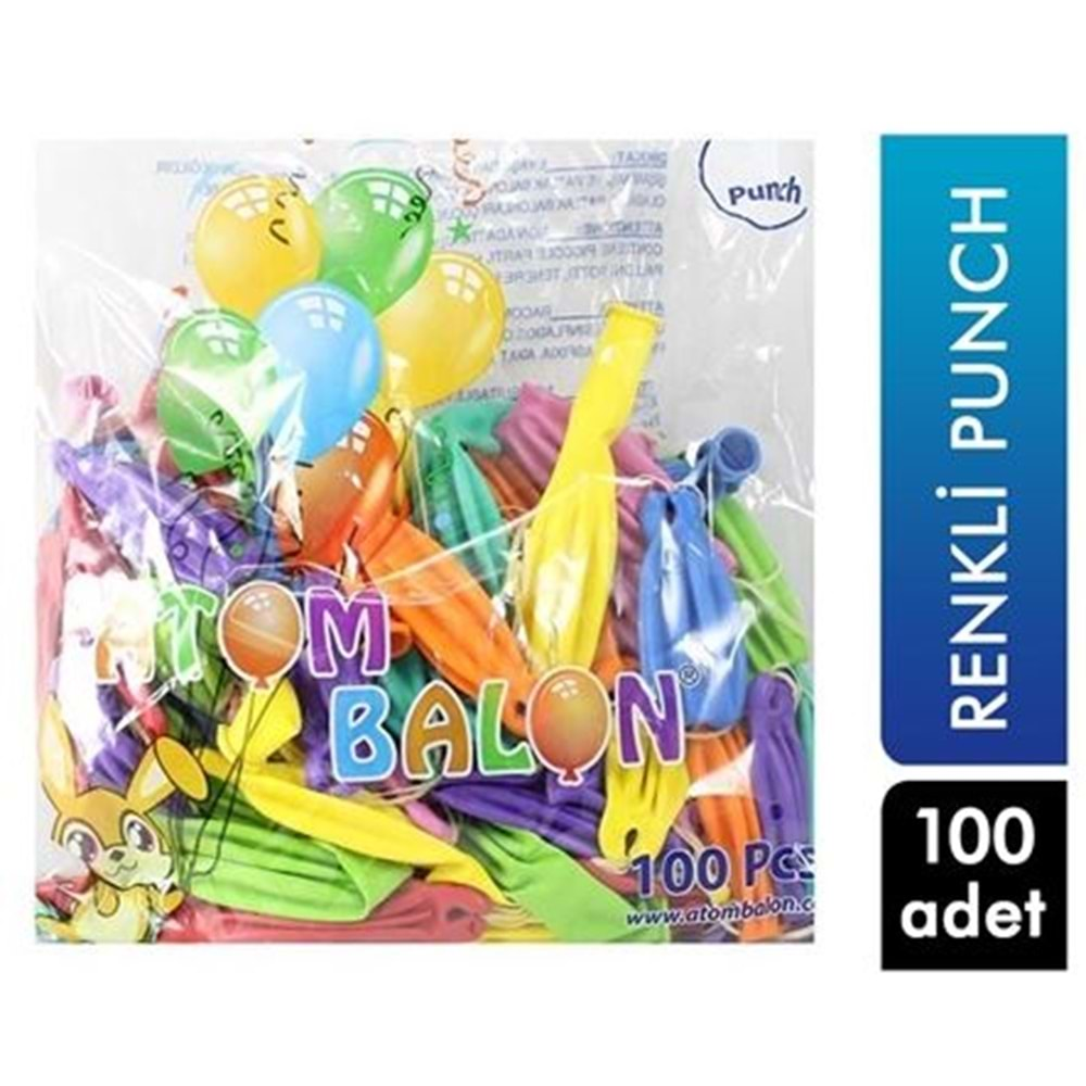 Atom Balon Punch İpli 100'lü Paket