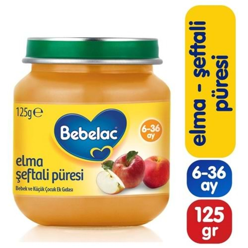 Bebelac Şeftali Elma Püresi Kavanoz Maması 125 Gr