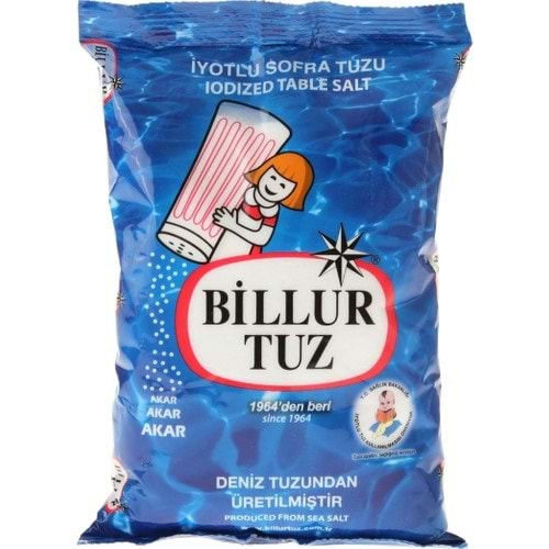 Billur Rafine İyotlu Sofra Tuzu 750 Gr