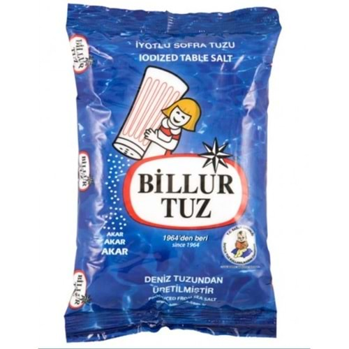 Billur Tuz Rafine İyotlu Sofra Tuzu 1,5 Kg