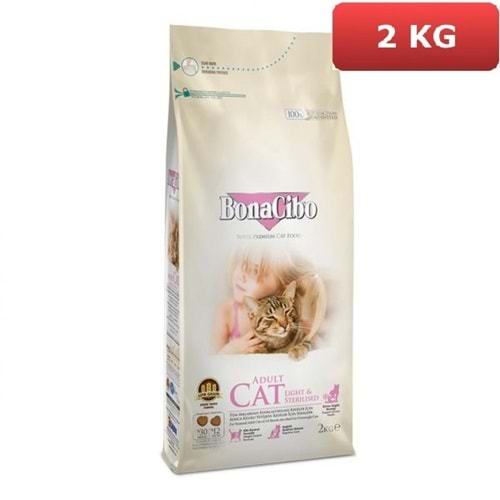 BonaCibo Adult Cat Light Sterilised Kısır Kedi Maması 2 Kg