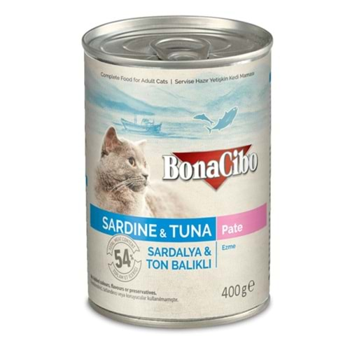 Bonacibo Ezme Sardalya ve Ton Balıklı Yaş Kedi Maması 400 Gr