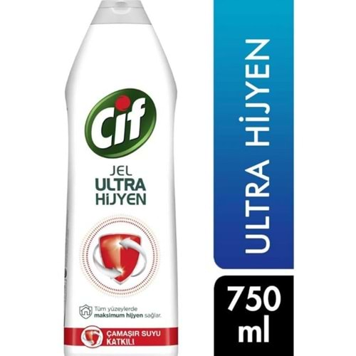 Cif Jel Temizleyici 750 ml Ultra Hijyen Çamaşır Suyu Katkılı