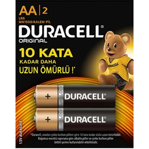 Duracell 1.5 V AA Alkalin Kalem Pil 2'li