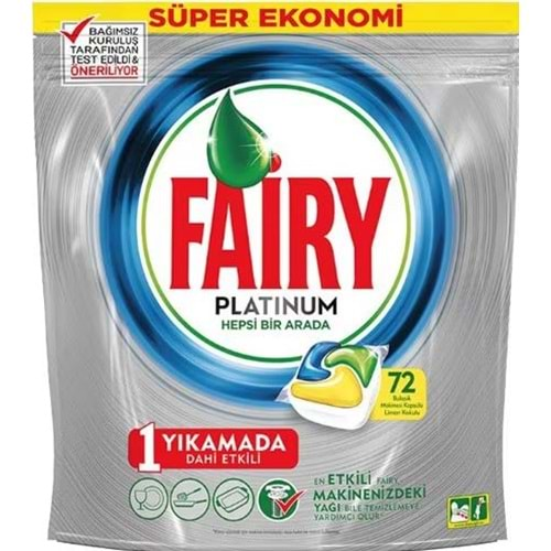 Fairy Platinum Limon Bulaşık Makinesi Kapsülü 72'li