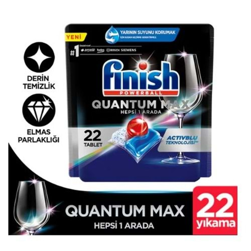 Finish Quantum Max 22 Kapsül Deterjan Tablet