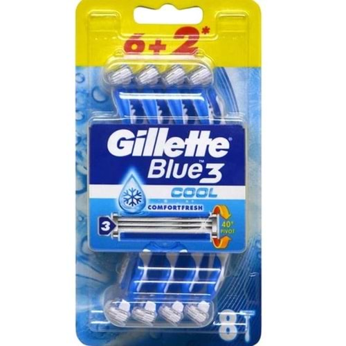 Gillette Blue3 Cool Kullan At Tıraş Bıçağı 6+2'li