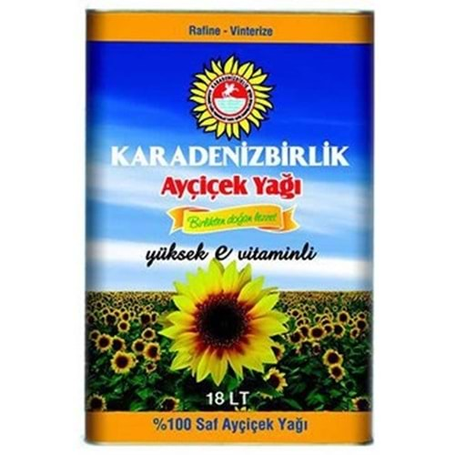 Karadenizbirlik Ayçiçek Yağı 18 Lt Teneke