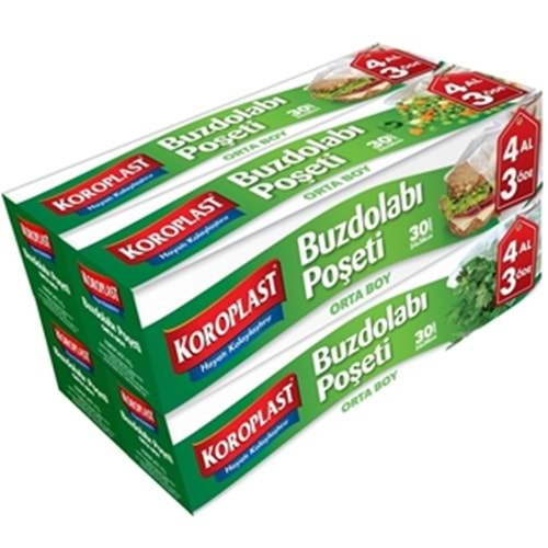 Koroplast Orta Buzdolabı Poşeti 4x30 Lu