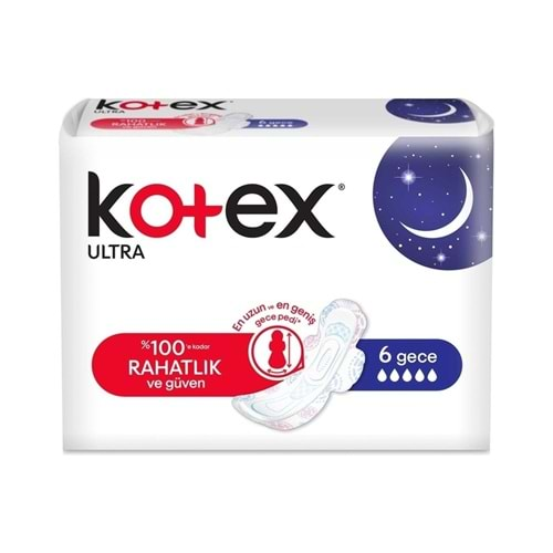 Kotex Ultra Gece Hijyenik Ped 6 Lı