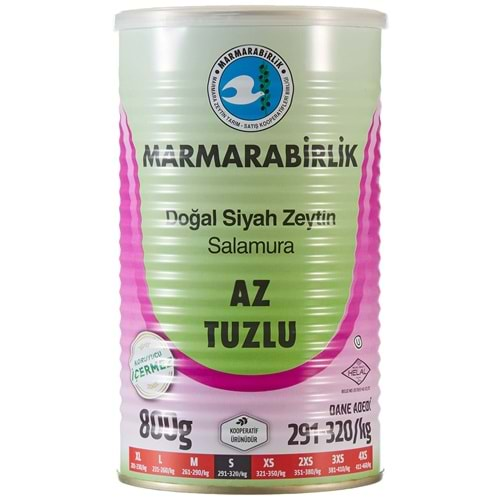 Marmarabirlik Az Tuzlu Doğal Salamura Sulu Zeytin 800 Gr