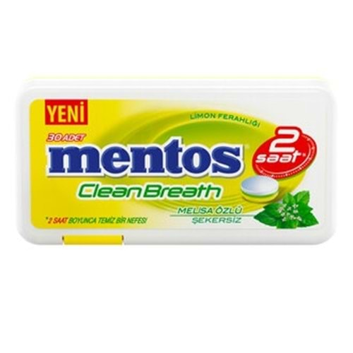 Mentos Clean Breath Limon Aromalı Tablet Şeker 30 Adet