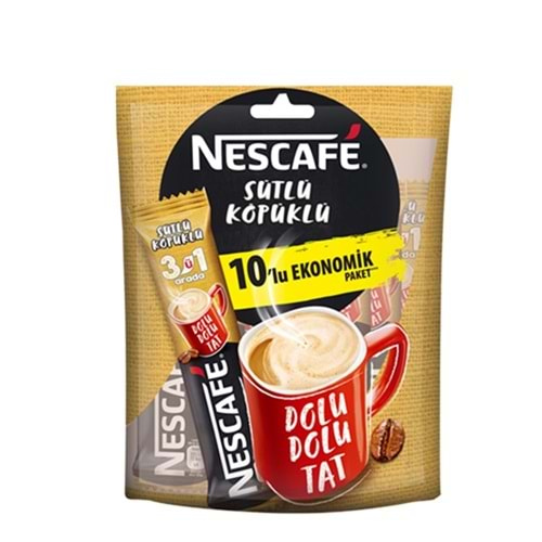 Nescafe 3 ü 1 Arada Sütlü Köpüklü 10 Lu Paket