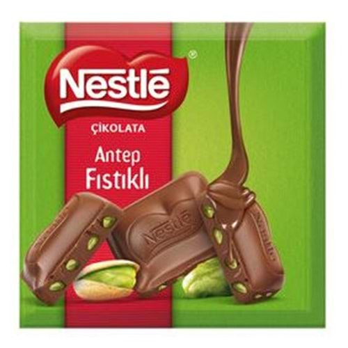 Nestle Antep Fıstıklı Sütlü Kare Çikolata 60 Gr