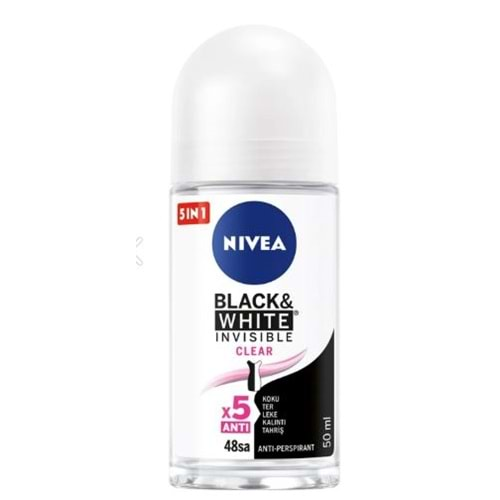 Nivea Kadın Black&white Invisible Clear Roll-on Deodorant 50 Ml