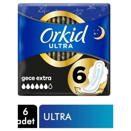 Orkid Ultra Extra Hijyenik Ped Gece Extra Tekli Paket 6