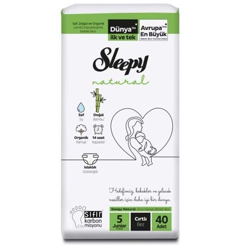 Sleepy Natural 2 li Jumbo Bebek Bezi Junior 5 Numara 40 Adet 11-18 KG