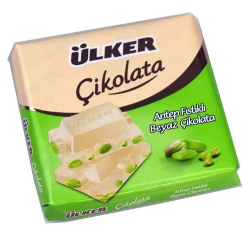 Ülker Antep Fıstıklı Beyaz Kare Çikolata 65 Gr