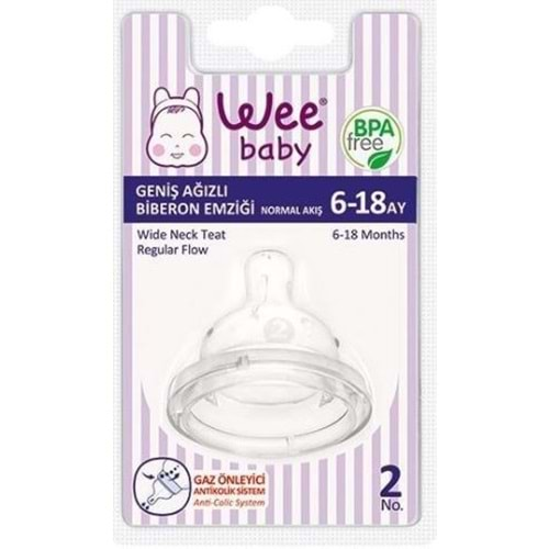 Wee Baby Geniş Ağızlı Biberon Emziği Normal Akış No:2 Kod: 853