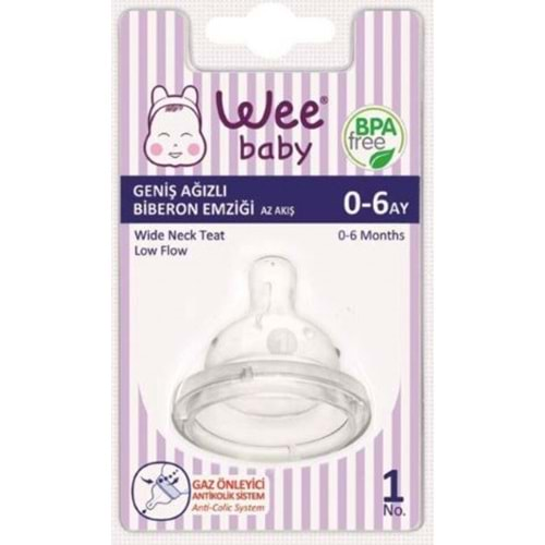 Wee Baby Geniş Ağızlı Biberon Emziği Az Akış No:1 Kod: 828