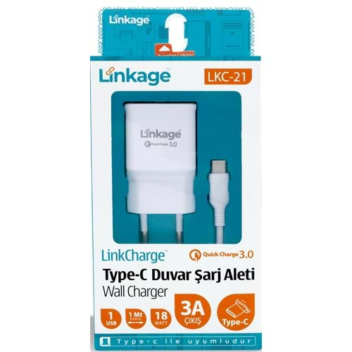 Linkage Type C 3 Amper Kablolu Hızlı Şarj Cihazı Seti