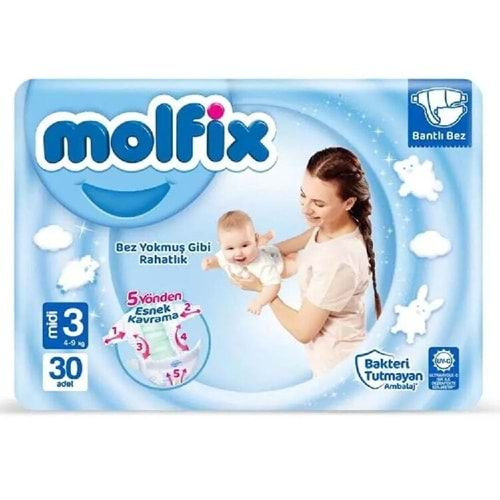 Molfix Bebek Bezi 3 Beden Paketi 30 Adet