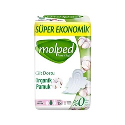 Molped Pure&Soft Süper Ekonomik Uzun Hijyenik Ped 18 Li