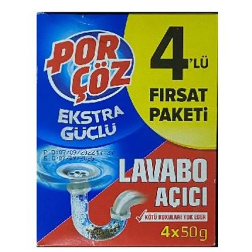 Porçöz Lavabo Açıcı 4x50 Gr