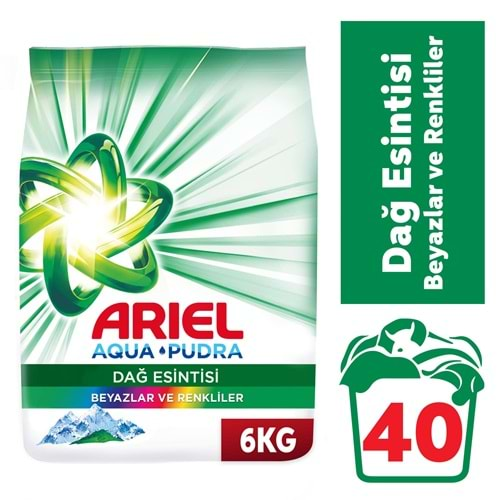 Ariel 6 Kg Toz Çamaşır Deterjanı Dağ Esintisi Beyazlar ve Renkliler