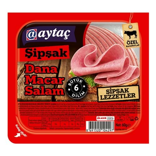 Aytaç Şipşak Dana Macar Salam 6 Dilim 60 Gr